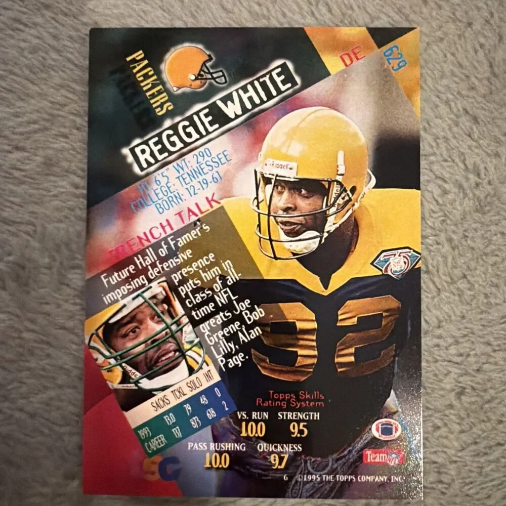 1994 Topps Stadium Club - Reggie White #629 1st Day Issue